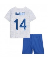 Francie Adrien Rabiot #14 Venkovní dres pro děti MS 2022 Krátký Rukáv (+ trenýrky)
